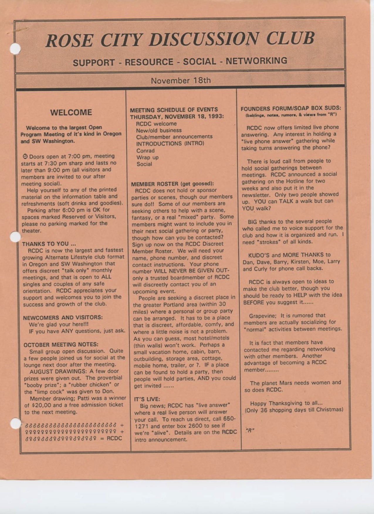 RCDC Newsletter NOV 1993